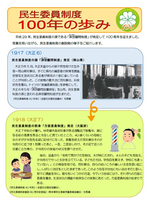 民生委員制度100年の歩み（表）